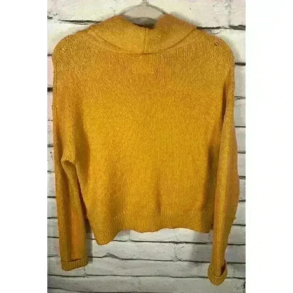 Pilcro Womens Size XS Yellow Long Sleeve Button Up Sweater Collared Oversized - Picture 2 of 6